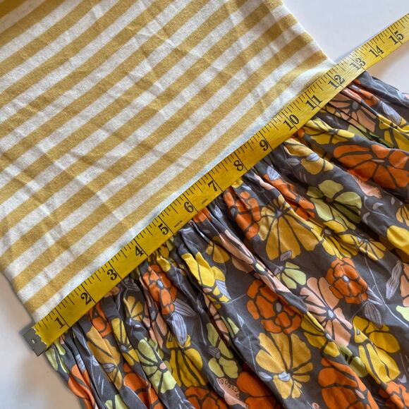 Matilda Jane Summer Sunset Dress Womens XS Yellow Striped & Floral Mixed Print - Picture 8 of 9